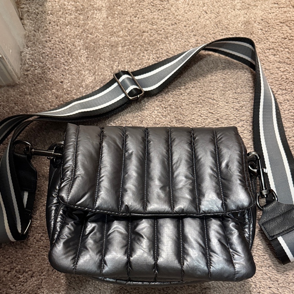 Quilted Metallic Crossbody Bag